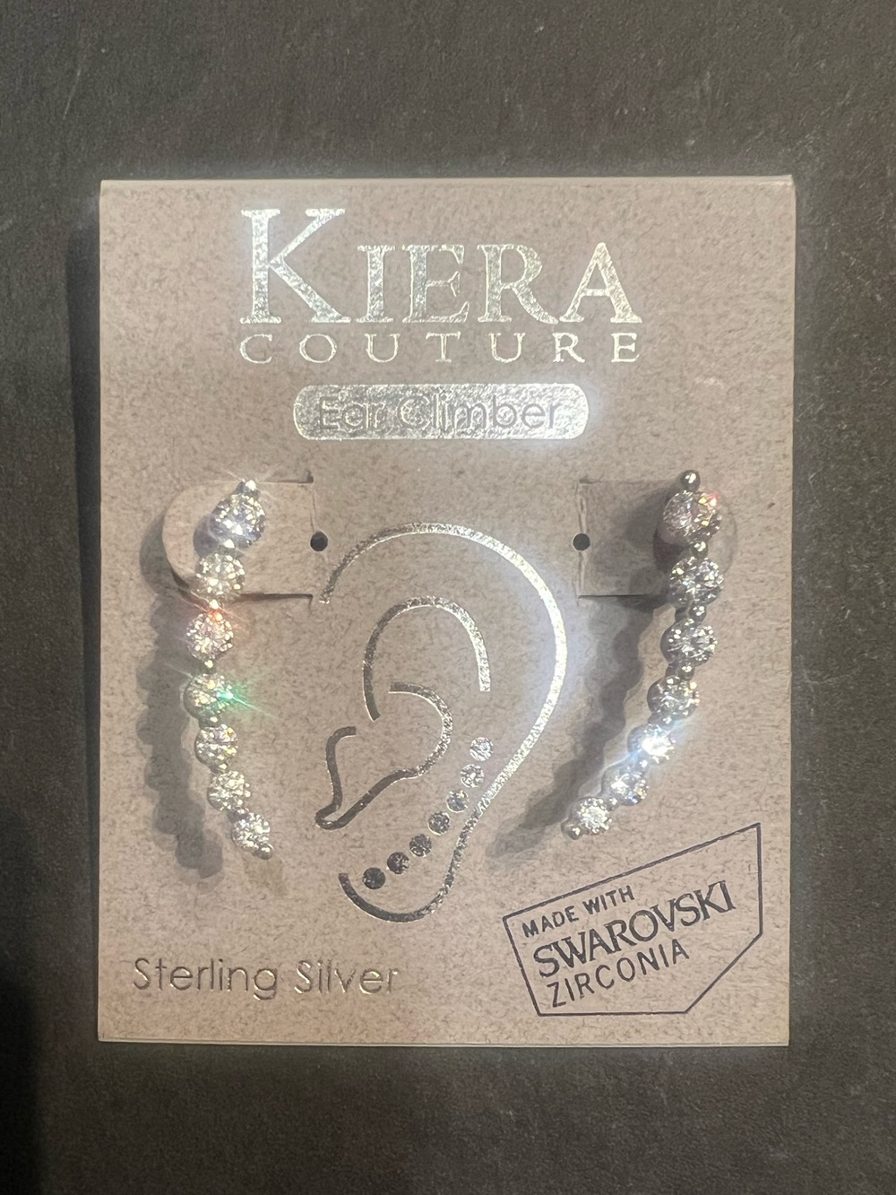 Kiera Couture Sterling Silver Swarovski Zirconia Ear Climbers - Clear